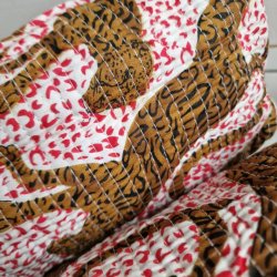 Rdt mnster Indiske Bloktrykte kosmetik/toilettasker med store tigere