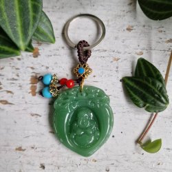 Buddha gr�n hjerte n�glering 