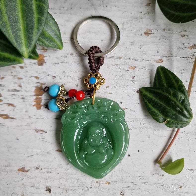 Buddha gr�n hjerte n�glering 