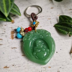 Buddha gr�n hjerte n�glering 