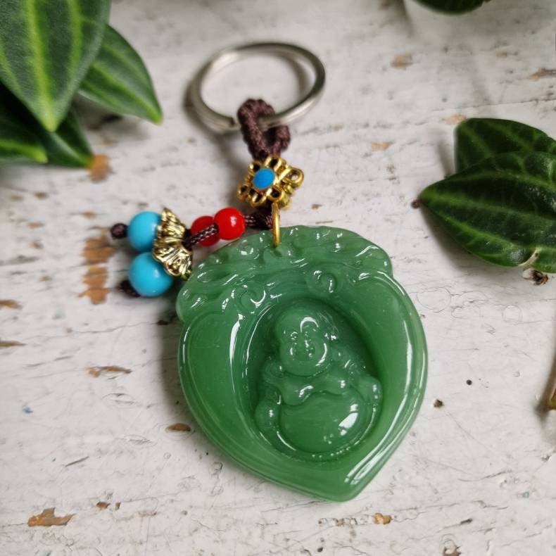 Buddha gr�n hjerte n�glering 