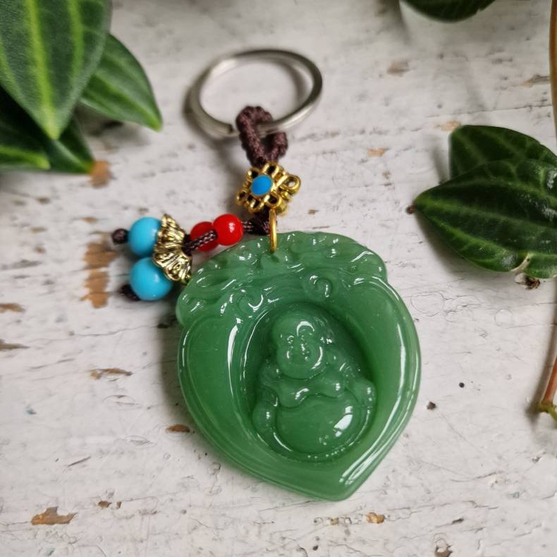 Buddha gr�n hjerte n�glering 