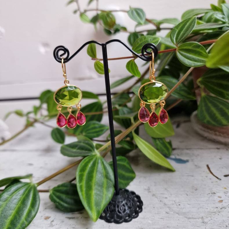 Boheme �reringe lux gr�n/pink