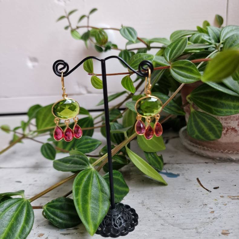 Boheme �reringe lux gr�n/pink