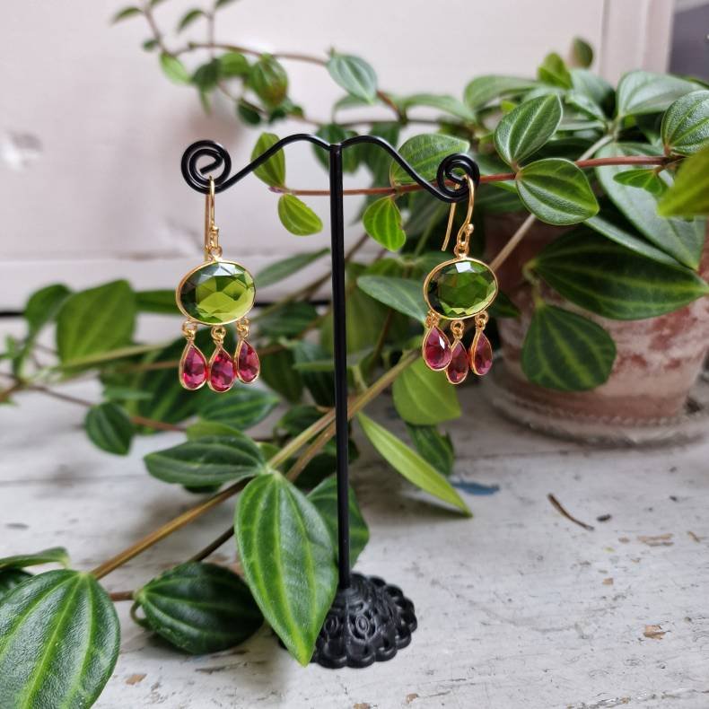 Boheme �reringe lux gr�n/pink