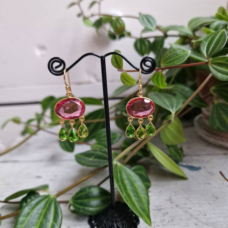 Boheme �reringe lux pink/gr�n