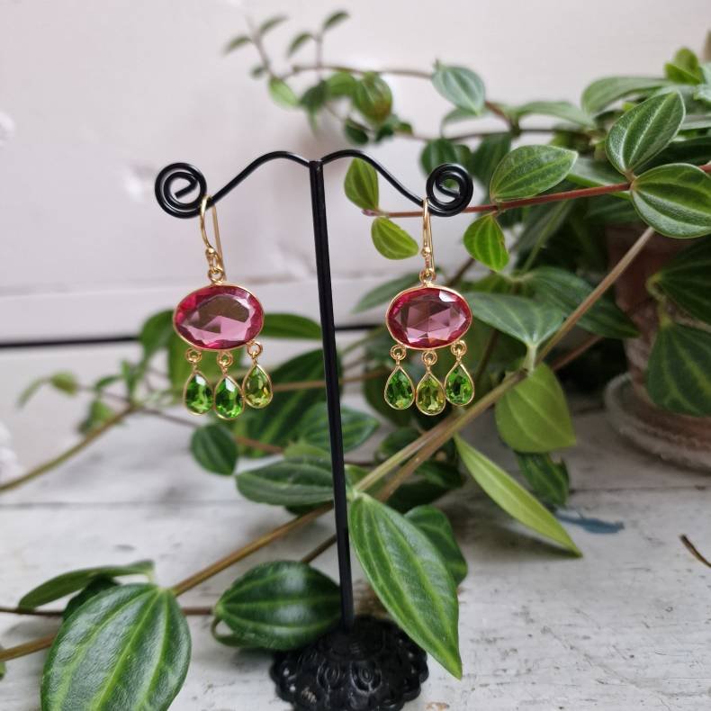 Boheme �reringe lux pink/gr�n