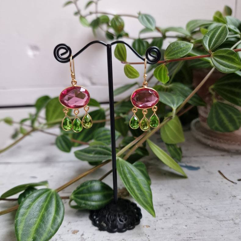 Boheme �reringe lux pink/gr�n