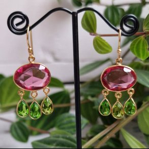 Boheme �reringe lux pink/gr�n