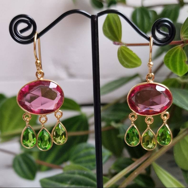 Boheme �reringe lux pink/gr�n