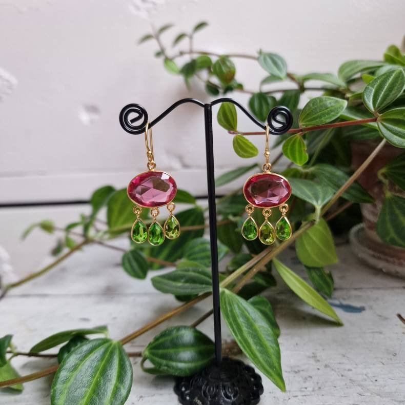 Boheme �reringe lux pink/gr�n