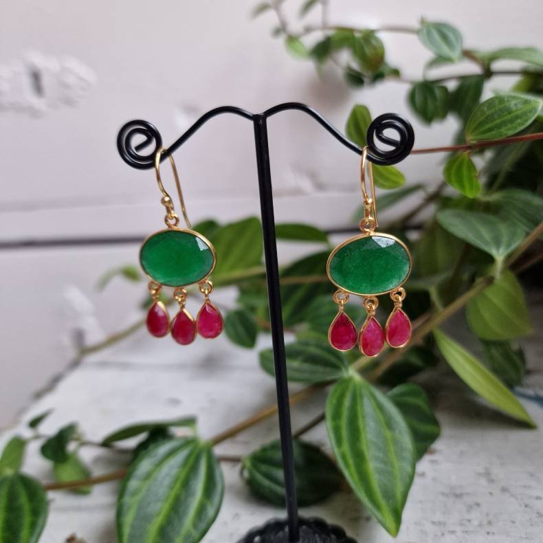 Boheme �reringe lux klar gr�n/pink