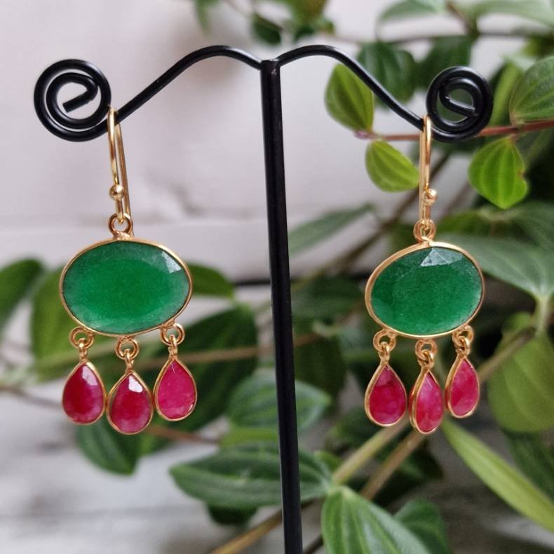 Boheme �reringe lux klar gr�n/pink