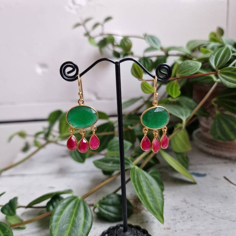 Boheme �reringe lux klar gr�n/pink