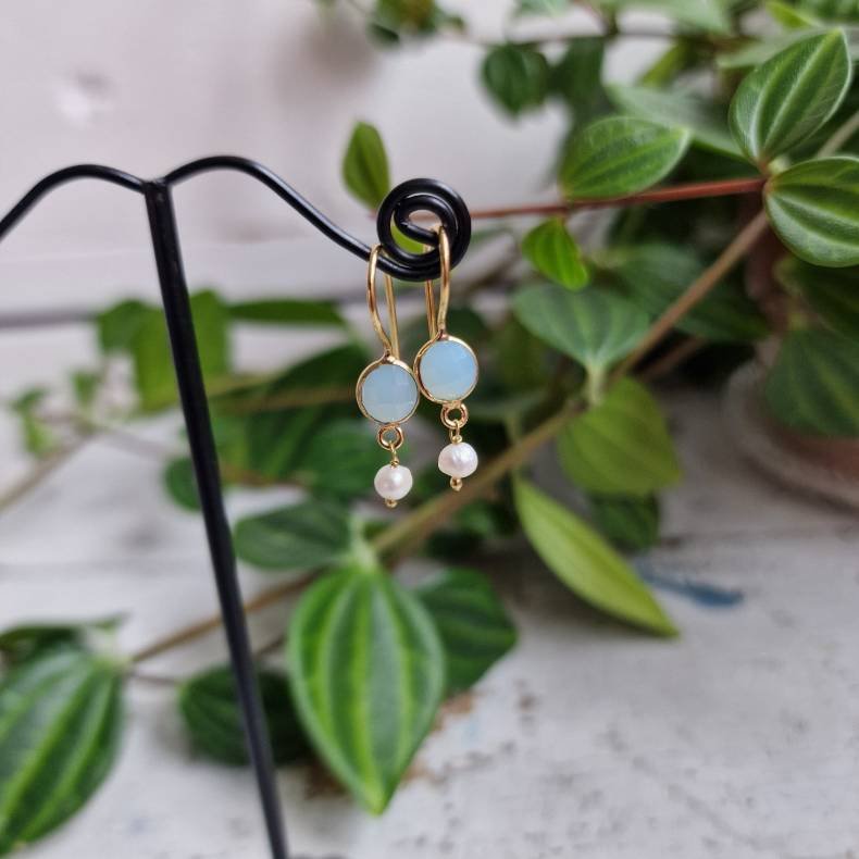 Petite lys bl� med perle