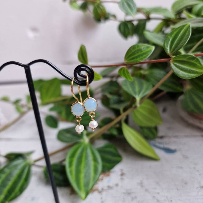 Petite lys bl� med perle