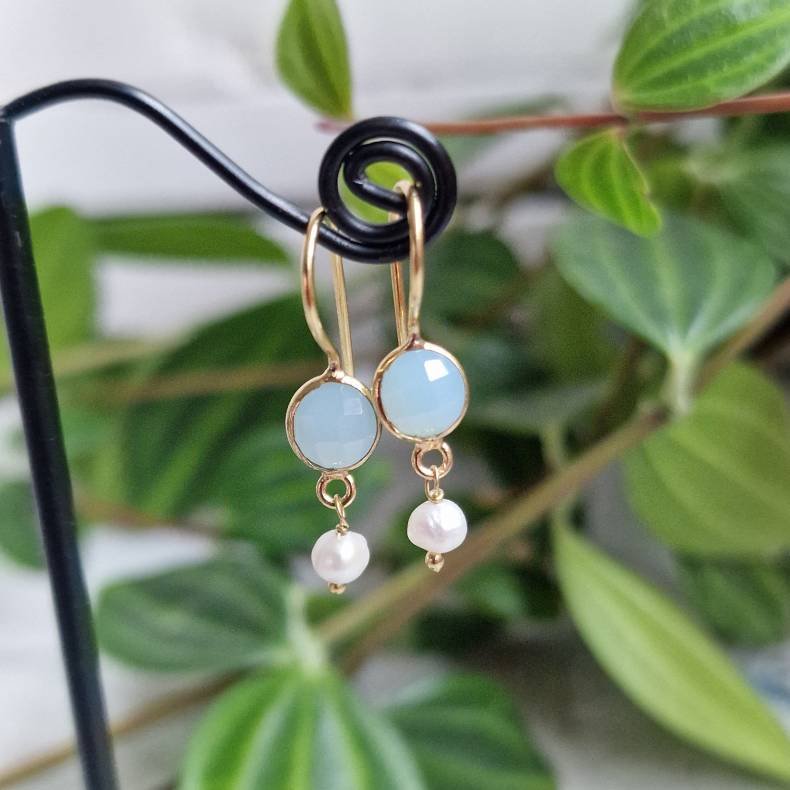 Petite lys bl� med perle