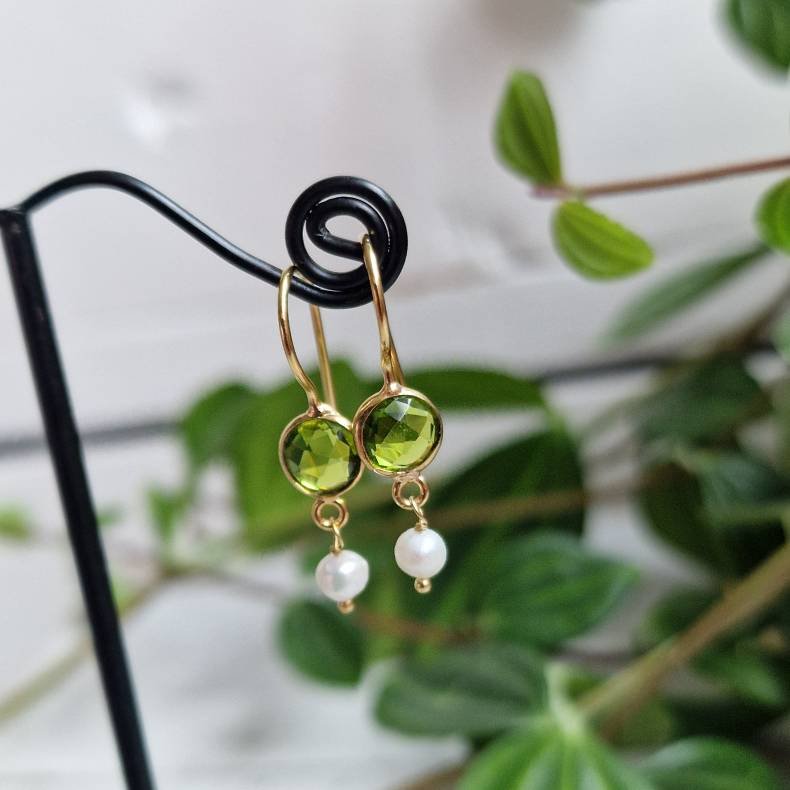 Petite gr�n quarts med perle