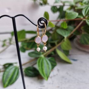 Petite rosa quarts med perle