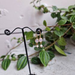 Petite rosa quarts med perle