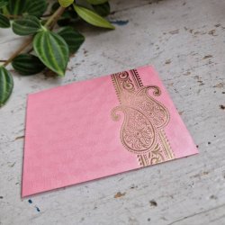 Lyser�d kuvert, lille med guldtryk