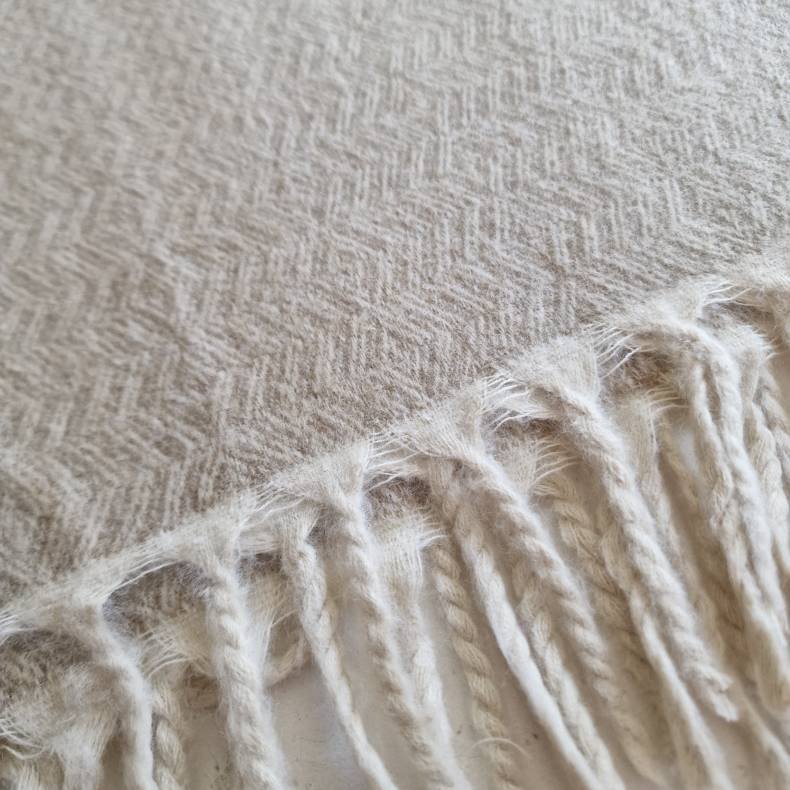 Beige uld t�ppe fra Nepal