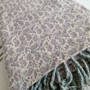 Meditationst�ppe lys lilla/fl�de/gr� frynser