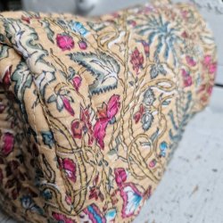 Beige  Indiske Bloktrykte kosmetik/toilettasker med sm�t m�nster 