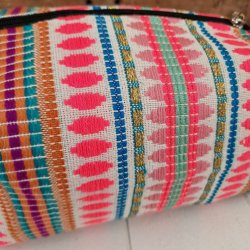 V�vet toilettaske pink/lyser�d