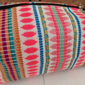 V�vet toilettaske pink/lyser�d
