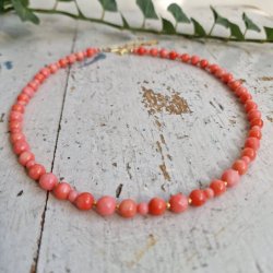 Rosa/fersken koral halsk�de unika