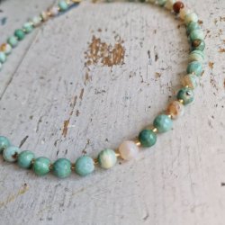 Amazonite unikak�de med sm� forgyldte mellem stykker