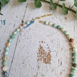 Amazonite unikak�de med sm� forgyldte mellem stykker
