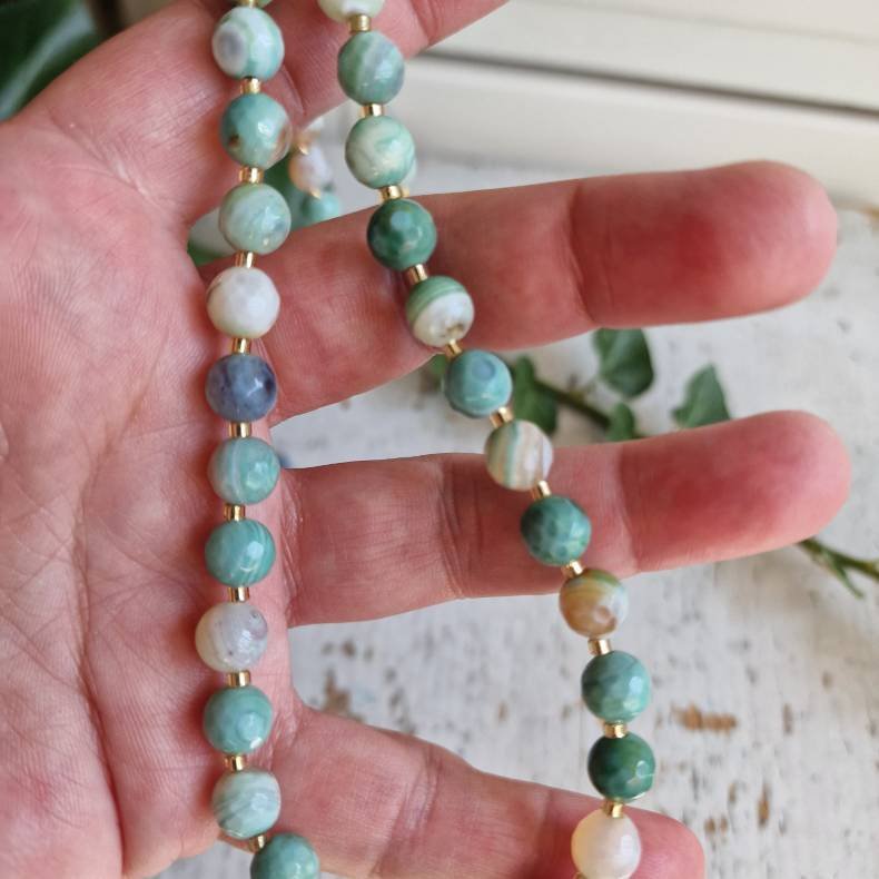 Amazonite unikak�de med sm� forgyldte mellem stykker