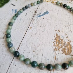Mossagate unika halv�delstens halsk�de