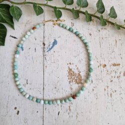 Amazonite unika multi facet halsk�de