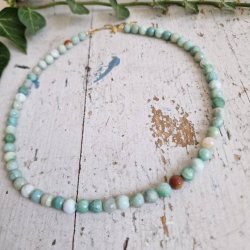 Amazonite unika multi facet halsk�de