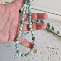 Amazonite unika multi facet halsk�de
