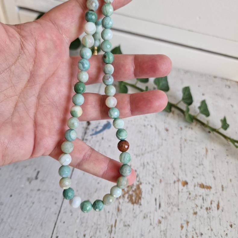 Amazonite unika multi facet halsk�de