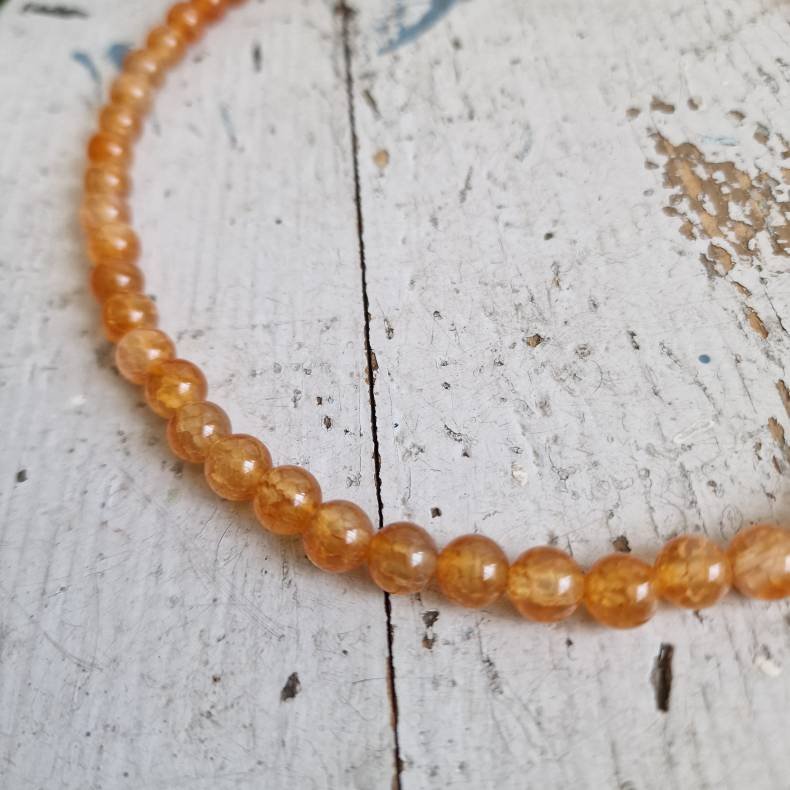 Orange aventurin halv�delstens unika halsk�de