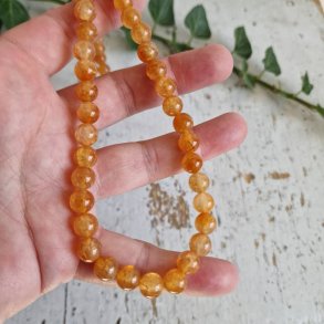 Orange aventurin halv�delstens unika halsk�de