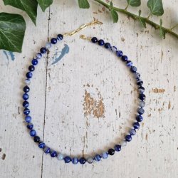Bl� agate unika halsk�de