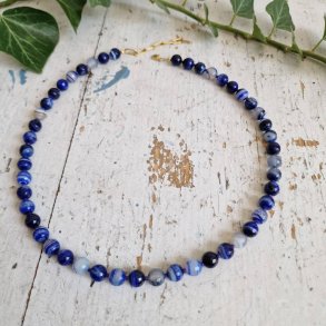 Bl� agate unika halsk�de