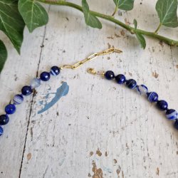 Bl� agate unika halsk�de