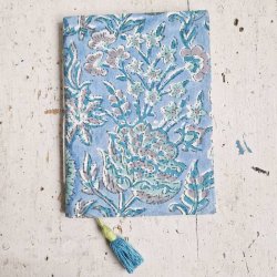 Bloktrykt bog, lys bl