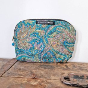 Silke kosmetikpung i varm turkis