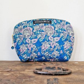 Silke kosmetikpung blturkis med blomster