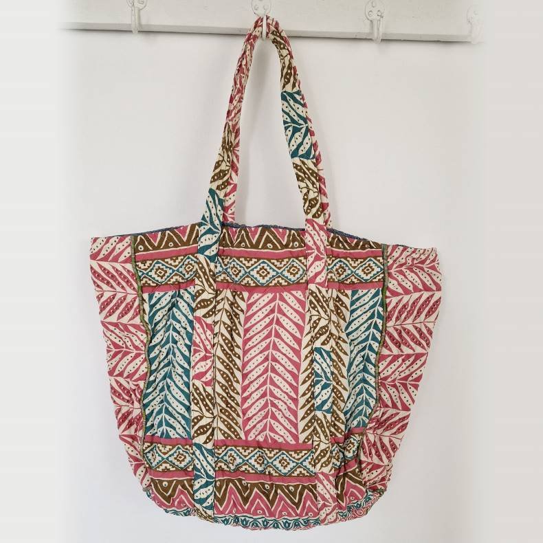 Silke vintage kmpe taske mixfarve