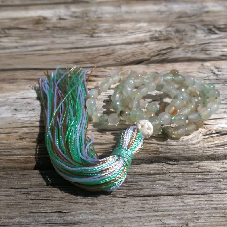 Love green silk mala 