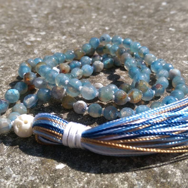 Love blue silk mala 